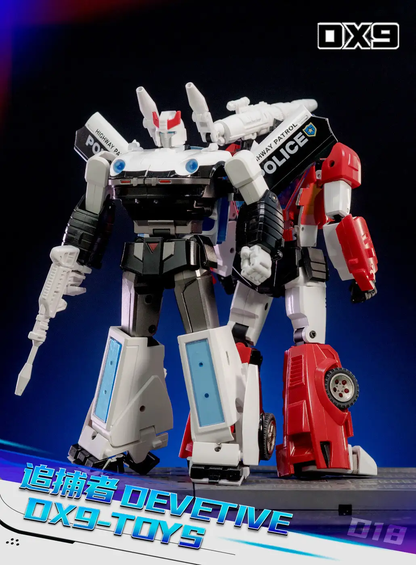 DX9 Toys D18 Devetive Prowl transforming police car robots, Highway Patrol