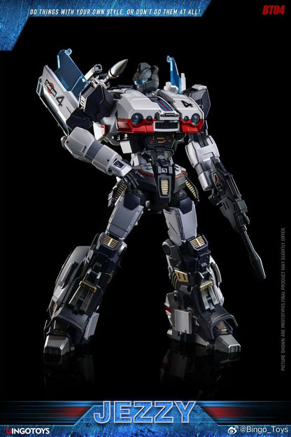 BingoToys BT-07 Super Soldier Jezzy Jazz robot side pose - weapons, Jezzy branding