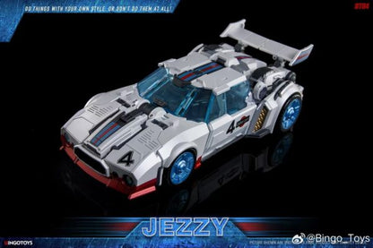 BingoToys BT-07 Super Soldier Jezzy Jazz transforming car model - white/blue wheels
