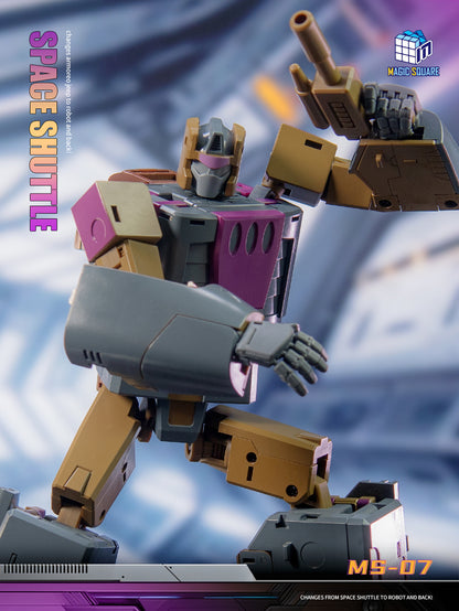 Magic Square MS-07 Space Shuttle Blastoff masterpiece, purple/grey/brown transforming mecha, premium collectible - Vilo Hobby Zone.