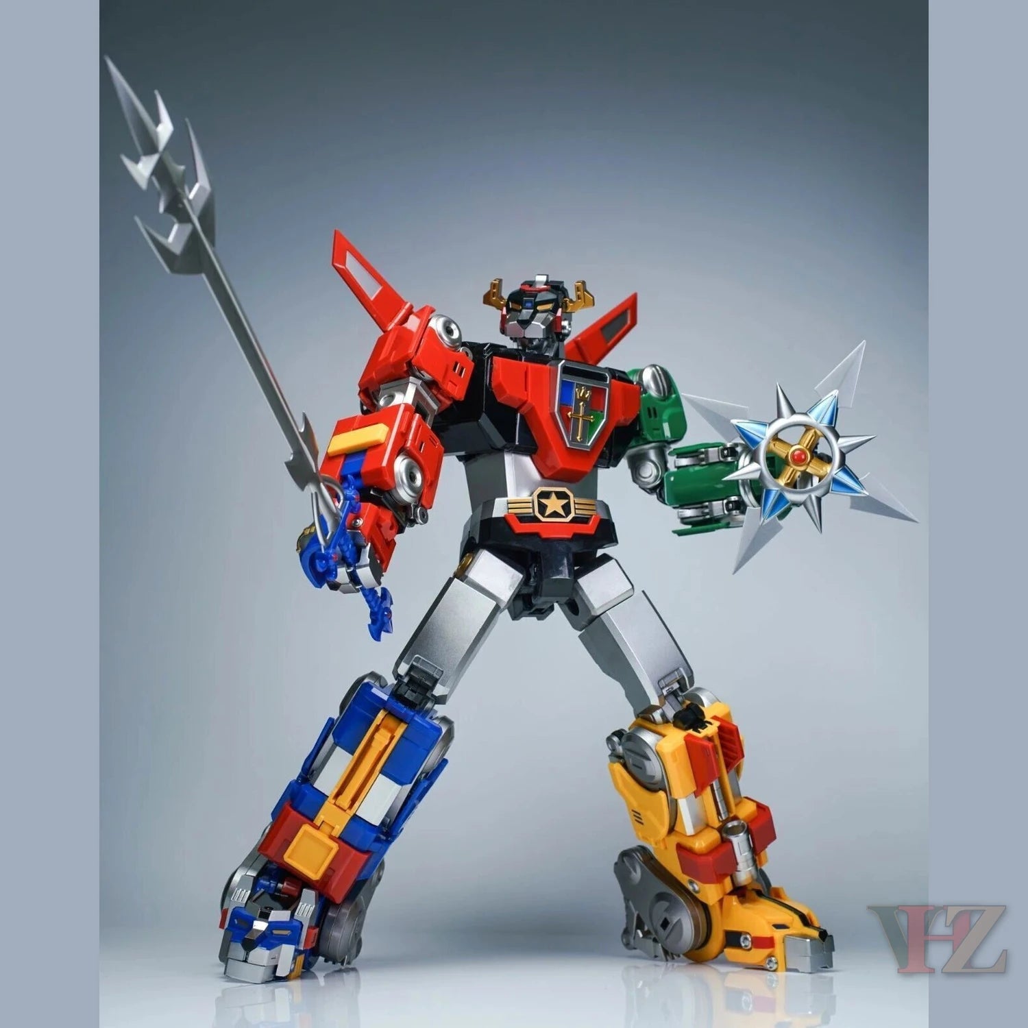 Metal Club Voltron action figure reissue holding trident and star weapon