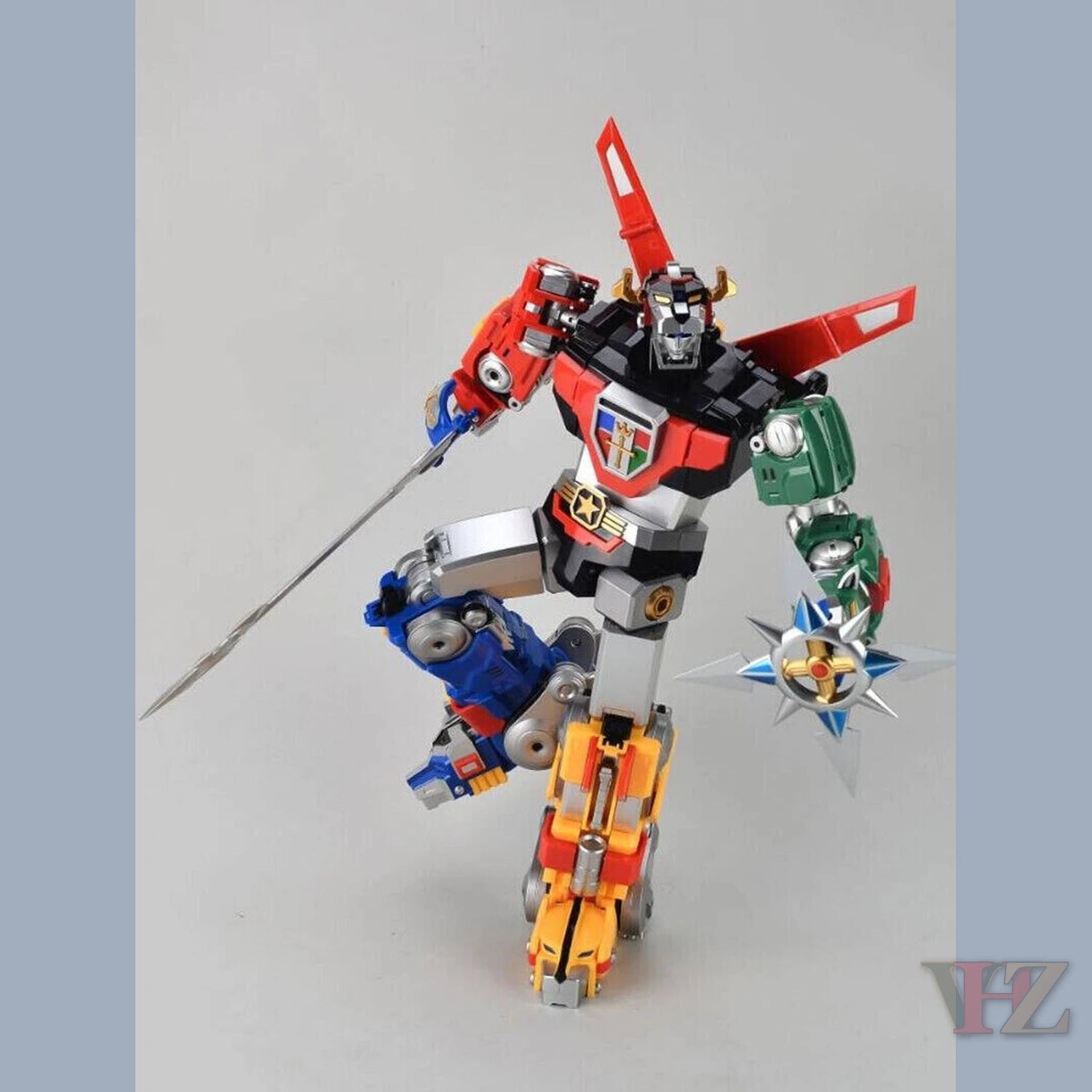 Metal Club MuscleBear 38cm Voltron action figure reissue in combat stance with sword and star weapon - Vilo Hobby Zone
