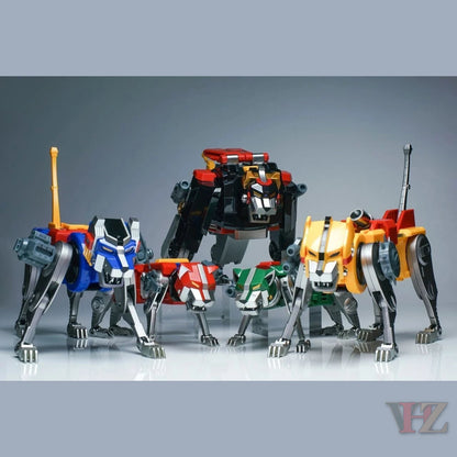 Group of Metal Club lion robot figures in multiple colors