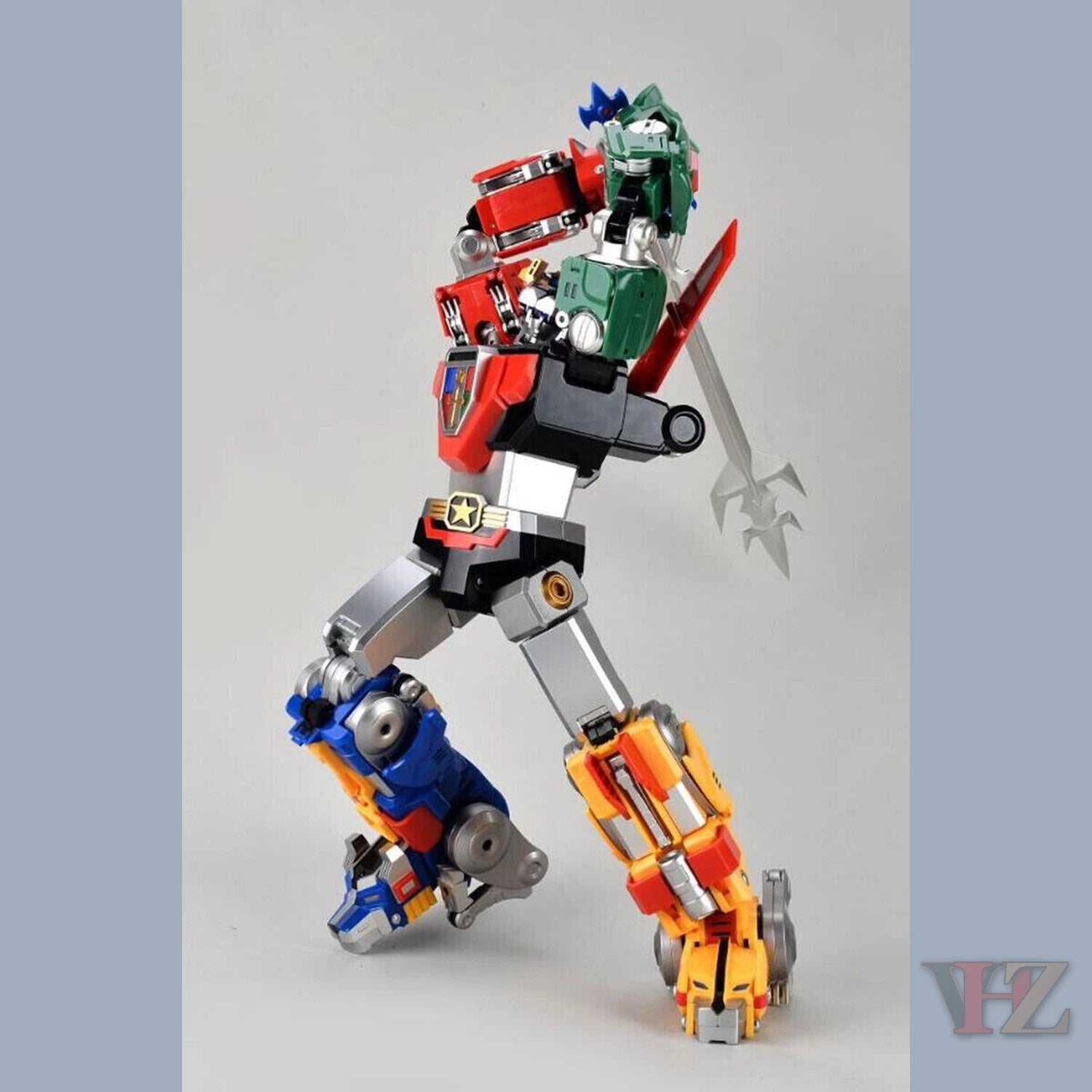 Metal Club MuscleBear 38cm Voltron action figure reissue in side pose with spear weapon - Vilo Hobby Zone