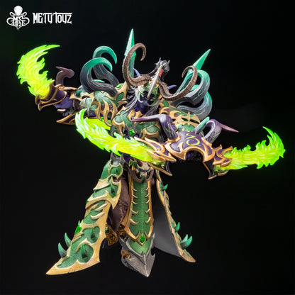 Metytoyz Illidan Stormrage demon hunter limited edition action figure - green/gold armor, glowing effects, Vilo Hobby Zone collectible