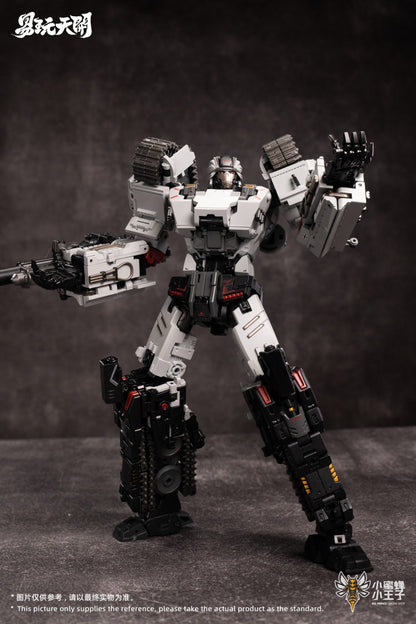 Dynamic-stanced mecha figure with white and black design - Titan Panzer VI Megatronv metal souls model from Vilo Hobby Zone