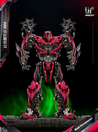 Red Destroyer Stinger mecha action figure red/black armor, spiked weapons