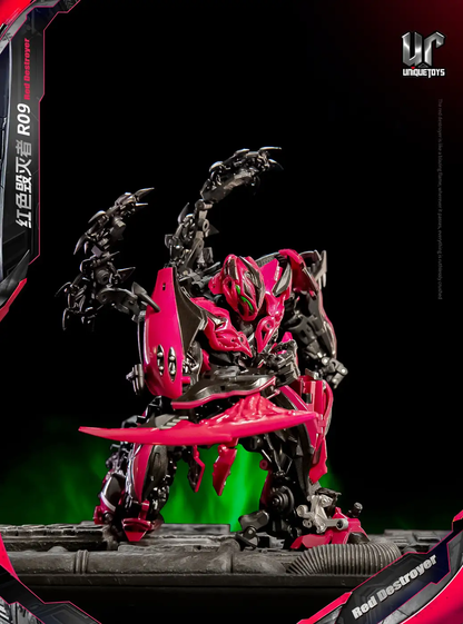 Vilo Hobby Zone - Unique Toys R-09 Red Destroyer mecha dynamic pose with black accessories