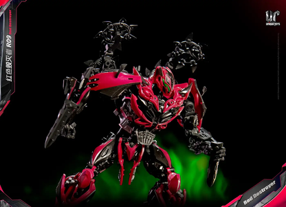 Vilo Hobby Zone - Premium Unique Toys R-09 Red Destroyer mecha with black attachments, green glow effect