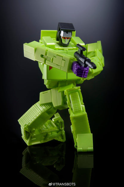 Premium green X-Transbots MX-45 mecha figure with black weapon